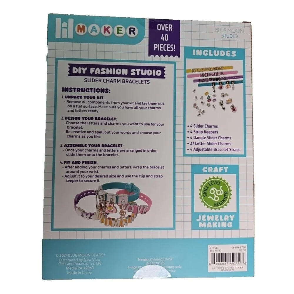 DIY Bracelet Making Kit Girls Crafting DIY Fashion Studio 40 pcs + makes 4